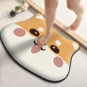Thickened special-shaped bathroom absorbent floor mat flannel toilet